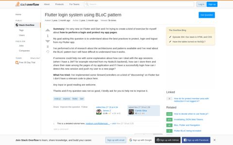Flutter login system using BLoC pattern - Stack Overflow