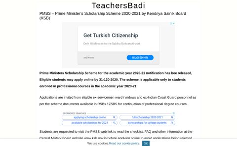 PMSS - Prime Minister's Scholarship Scheme 2020-2021 by ...
