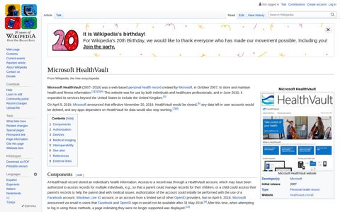 Microsoft HealthVault - Wikipedia