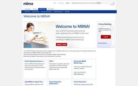 CUETS Financial - MBNA