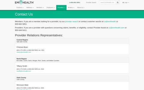 Providers | Contact Us - EMI Health