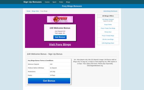 Foxy Bingo Bonuses & New Customer Offers December 2020
