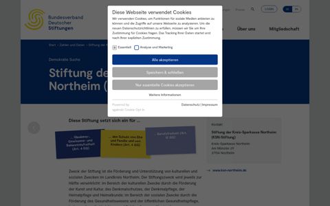 Stiftung der Kreis-Sparkasse Northeim (KSN-Stiftung) - Detail ...