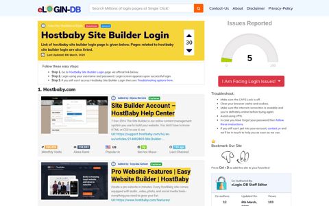 Hostbaby Site Builder Login