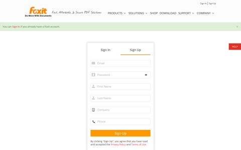 Sign Up | Foxit Cloud - Foxit App - Foxit Software