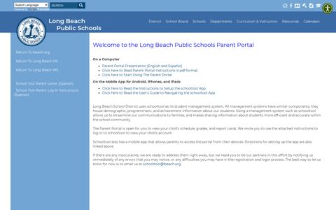 Long Beach Public Schools District | PARENT PORTAL