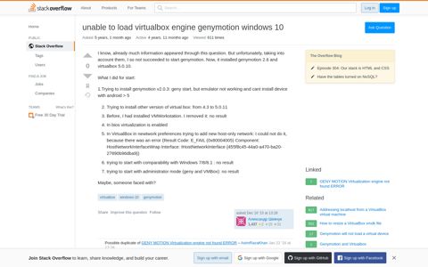 unable to load virtualbox engine genymotion windows 10 ...