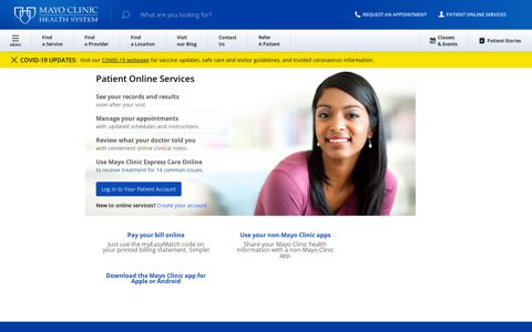 Patient Online Services - Mayo Clinic Health System