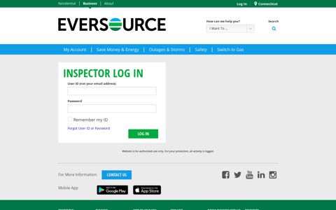 Inspector Log In - Eversource