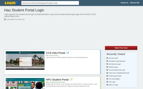 Hau Student Portal Login - Loginii.com
