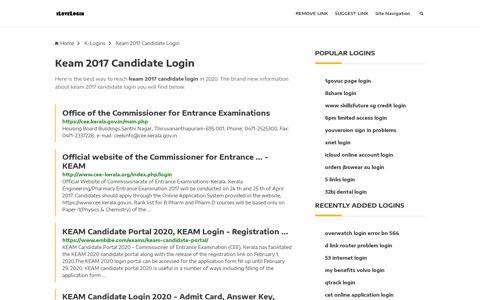 Keam 2017 Candidate Login ❤️ One Click Access - iLoveLogin