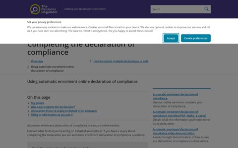 Using automatic enrolment online declaration of compliance ...