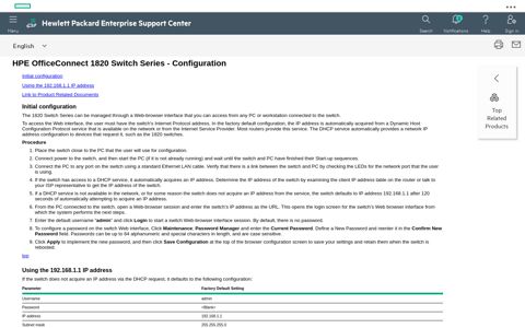 HPE OfficeConnect 1820 Switch Series - Configuration