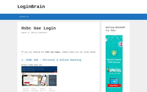 Hsbc Uae - Hsbc Uae - Personal & Online Banking - LoginBrain