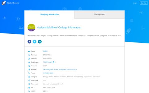Huddersfield New College Information - RocketReach