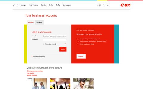 Your business account | Small to medium energy users - E.ON