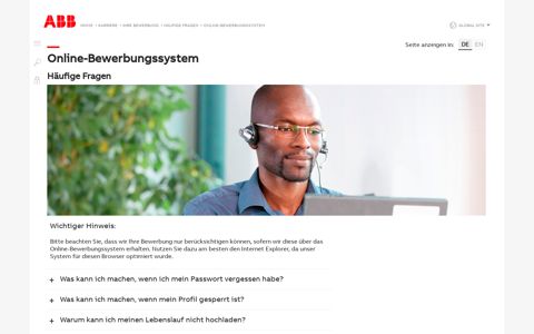 Online-Bewerbungssystem | ABB