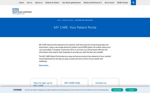 MY CARE Patient Portal - Royal Devon and Exeter NHS ...