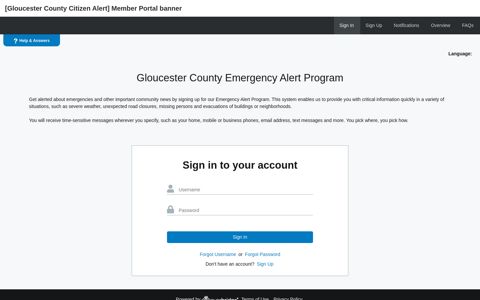 Gloucester County Citizen Alert - Sign In