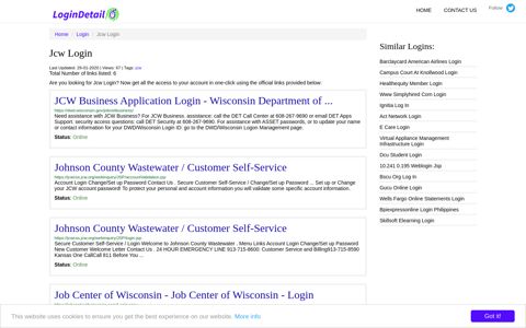 Jcw Login JCW Business Application Login - Wisconsin ...
