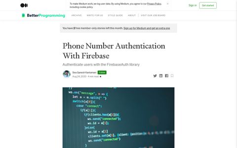 Phone Number Authentication With Firebase | by Siva Ganesh ...