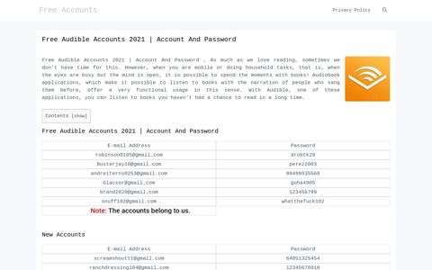 Free Audible Accounts 2020 | Account And Password