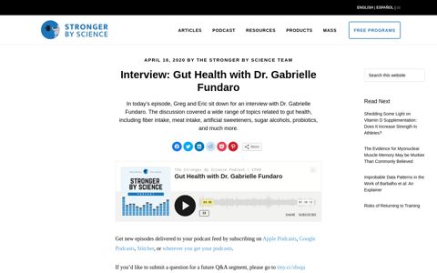 Interview: Gut Health with Dr. Gabrielle Fundaro • Stronger by ...