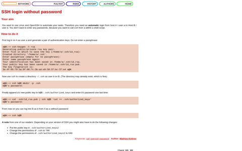 SSH login without password - The Linux Problem Base