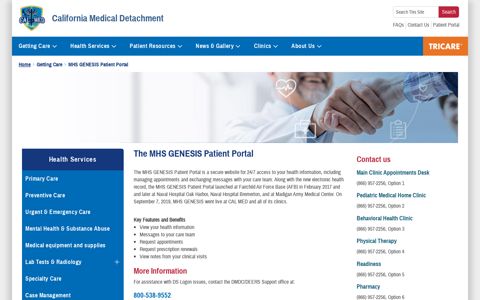 MHS GENESIS - Patient Portal