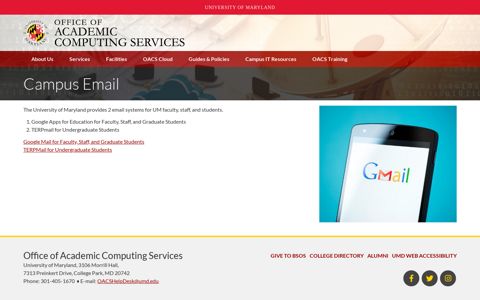 Campus Email | OACS | Office of Academic Computing ...