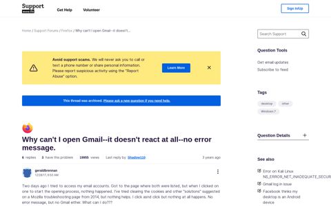 Why can't I open Gmail - Mozilla Support