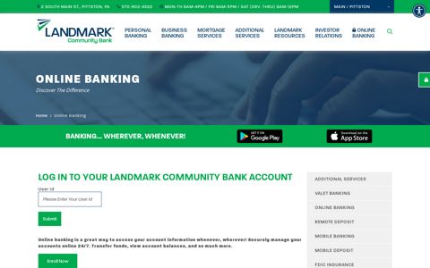Online Banking - Landmark Community Bank