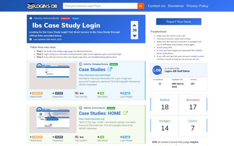 Ibs Case Study Login - Logins-DB