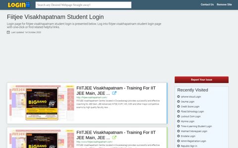 Fiitjee Visakhapatnam Student Login - Loginii.com