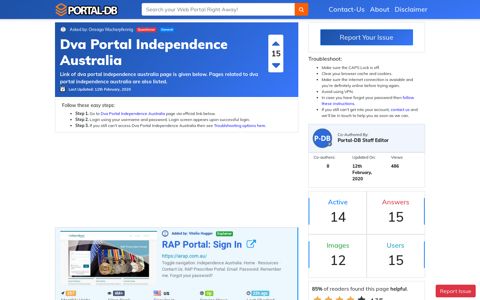 Dva Portal Independence Australia - Portal-DB.live