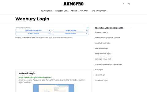 wanbury ✔️ Webmail Login - AhmsPro.com
