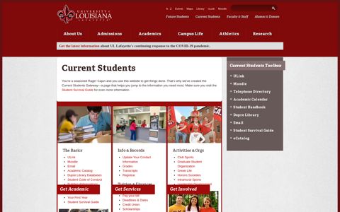 Current Students | University of Louisiana at Lafayette