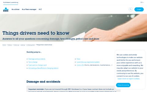 Things drivers need to know - KBC Autolease Luxemburg