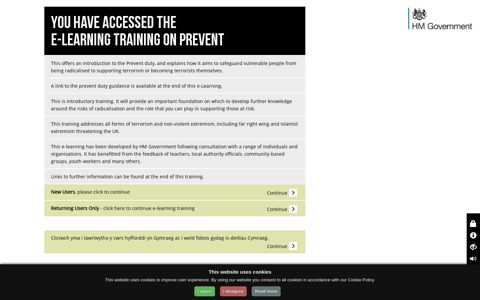 YOU HAVE ACCESSED THE E-LEARNING TRAINING ON ...