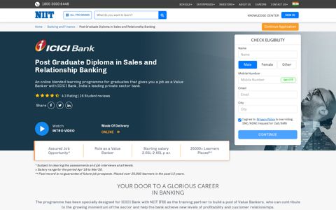 Post Graduate Diploma in Sales and Relationship Banking | NIIT
