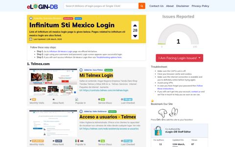 Infinitum Sti Mexico Login - A database full of login pages from ...