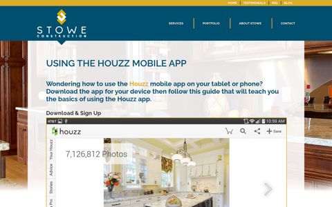 Using the Houzz mobile app – Stowe Construction