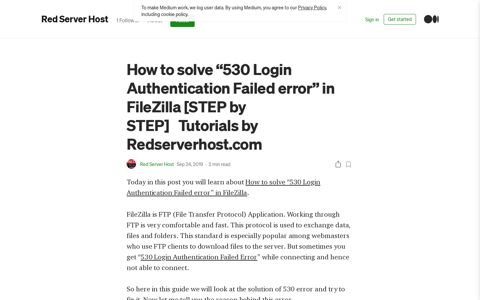 How to solve “530 Login Authentication Failed error” in FileZilla