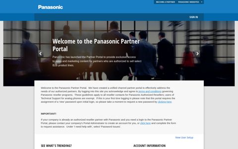 Homepage | Panasonic B2B Partner Portal North America