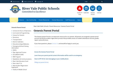 Genesis Parent Portal - River Vale Public Schools