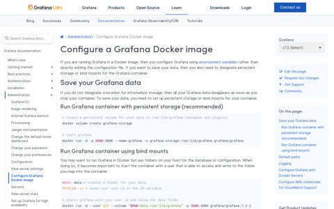 Configure Grafana Docker image | Grafana Labs