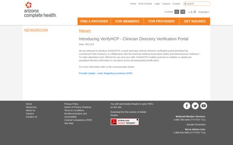 Introducing the VerifyHCP Portal - Arizona Complete Health