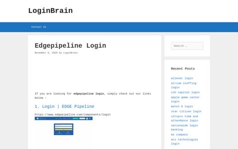 Edgepipeline - Login | Edge Pipeline - LoginBrain