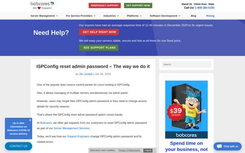 ISPConfig reset admin password - The way we do it - Bobcares