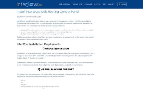 Install InterWorx Web Hosting Control Panel - Interserver Tips